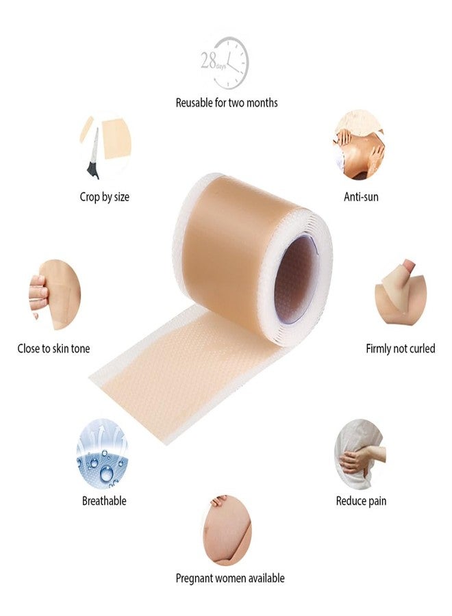 Yeasing Silicone Scar Sheets 1.57" x 19.68" Silicone Skin Patches C Section Recovery Extra Long Silicone Scar Tape Scar Removal Strips Tummy Tuck Tape for Acne Scars C-Section Keloid - Image 3
